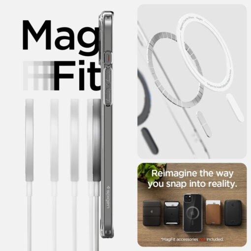iPhone 15 umbris Spigen Ultra Hybrid Mag MagSafe plastikust taguse ja silikoonist raamiga labipaistev 10