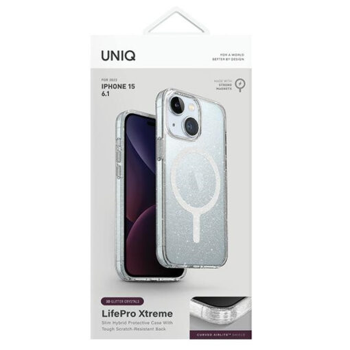 iPhone 15 umbris UNIQ LifePro Xtreme plastikust taguse ja silikoonist raamiga sadelev labipaistev 1