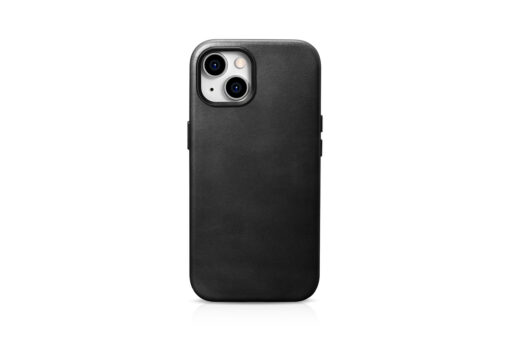 iPhone 15 umbris iCarer Oil Wax Premium Leather MagSafe nahast must