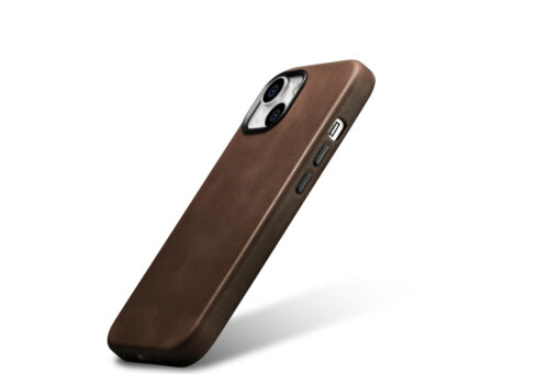 iPhone 15 umbris iCarer Oil Wax Premium Leather MagSafe nahast pruun 4