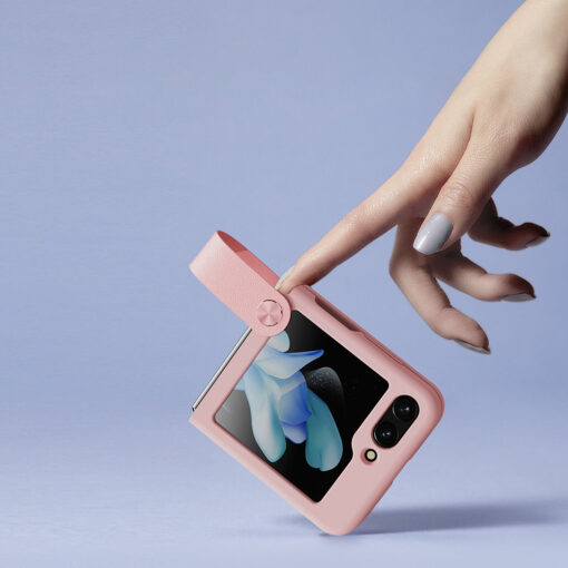 Samsung Z Flip 5 umbris Nillkin Flex Flip silikoonist roosa 7