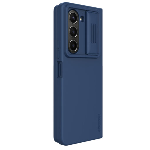 Samsung Z Fold 5 kaaned Nillkin Qin Camshield silikoonist ja plastikust sinine 4