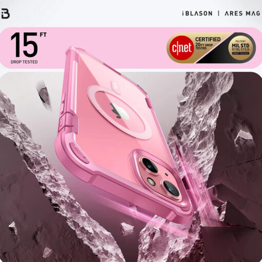 iPhone 15 umbris 360 Ares MagSafe roosa 3