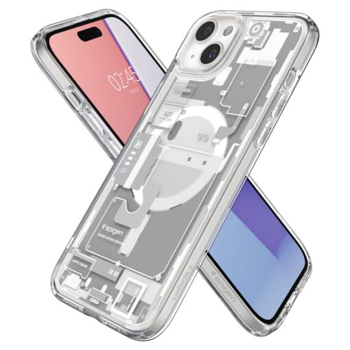 iPhone 15 umbris Spigen MagSafe Zero One plastikust taguse ja silikoonist raamiga hele 1