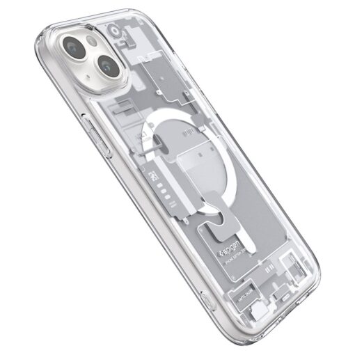 iPhone 15 umbris Spigen MagSafe Zero One plastikust taguse ja silikoonist raamiga hele 5
