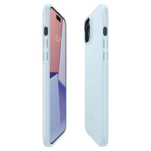 iPhone 15 umbris SpigenThin Fit plastikust taguse ja silikoonist raamiga sinine 4