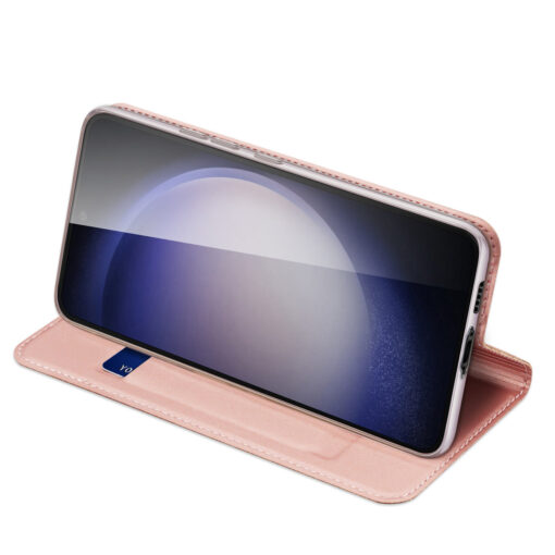 Samsung S23 FE kunstnahast kaaned DUX DUCIS Skin Pro Bookcase roosa 4