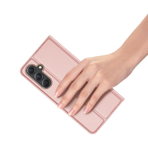 Samsung S23 FE kunstnahast kaaned DUX DUCIS Skin Pro Bookcase roosa 6