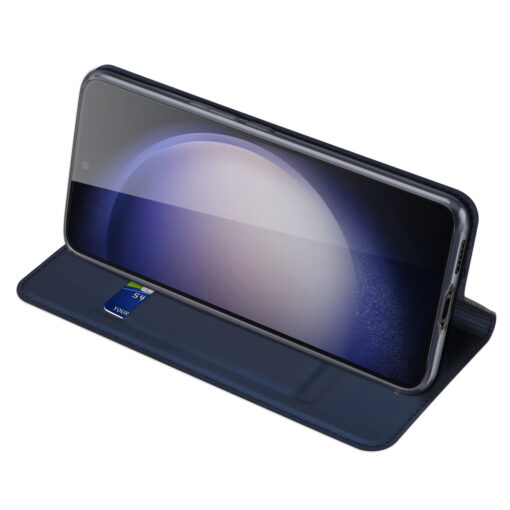 Samsung S23 FE kunstnahast kaaned DUX DUCIS Skin Pro Bookcase sinine 4