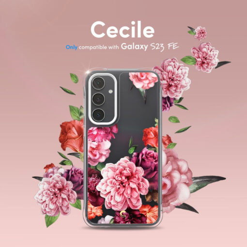 Samsung S23 FE umbris Cyrill plastikust taguse ja silikoonist raamiga rose floral 5