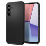 Samsung-S23-FE-umbris-Spigen-Thin-Fit-plastikust-taguse-ja-silikoonist-raamiga-must