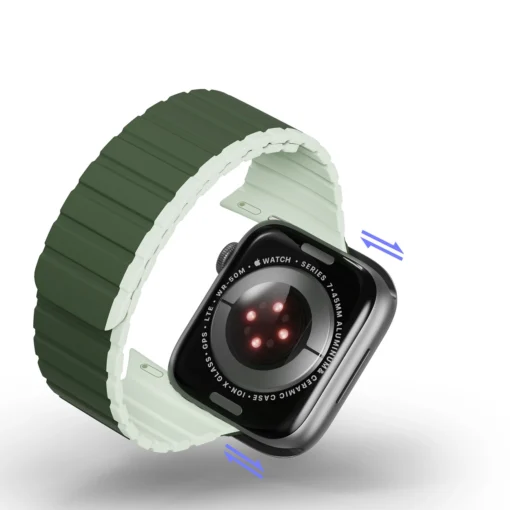 Apple Watch rihm 424445mm silikoonist magnetkinnitusega roheline 10