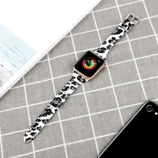 Apple Watch rihm nahast 384041mm Grey Leopard Print 3