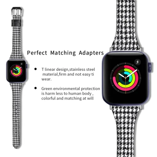 Apple Watch rihm nahast 384041mm Houndstooth 2