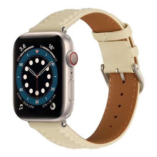 Apple Watch rihm nahast valge 1