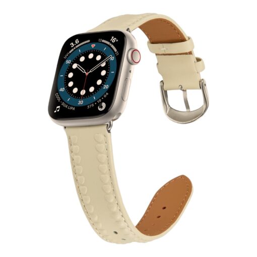 Apple Watch rihm nahast valge 3