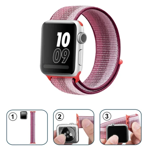 Apple Watch rihm nailon 384041mm Berry Color 3