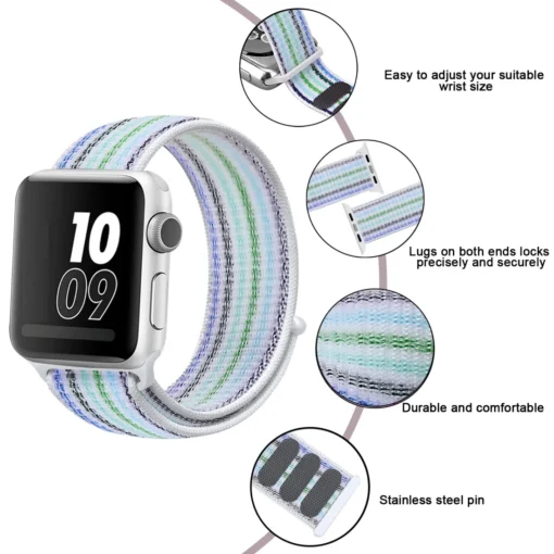 Apple Watch rihm nailon 384041mm Pinstripe Blue 4