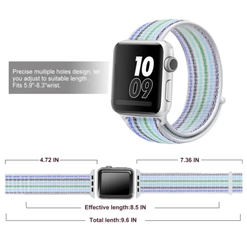 Apple Watch rihm nailon 384041mm Pinstripe Blue 6