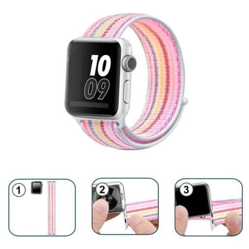 Apple Watch rihm nailon 384041mm Pinstripe Powder 3