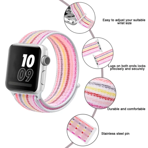 Apple Watch rihm nailon 384041mm Pinstripe Powder 4