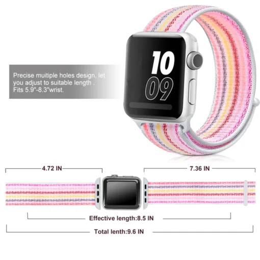 Apple Watch rihm nailon 384041mm Pinstripe Powder 5