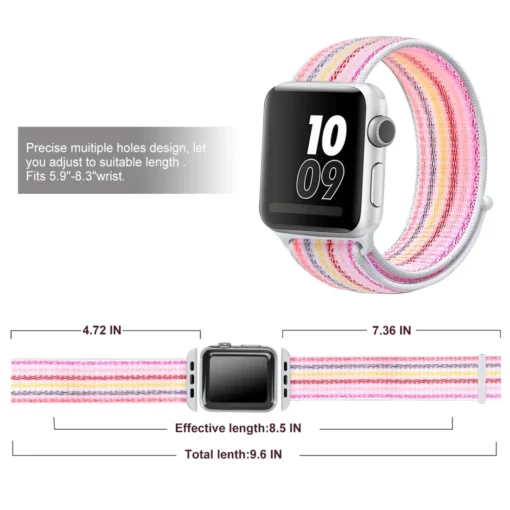 Apple Watch rihm nailon 384041mm Pinstripe Powder 6