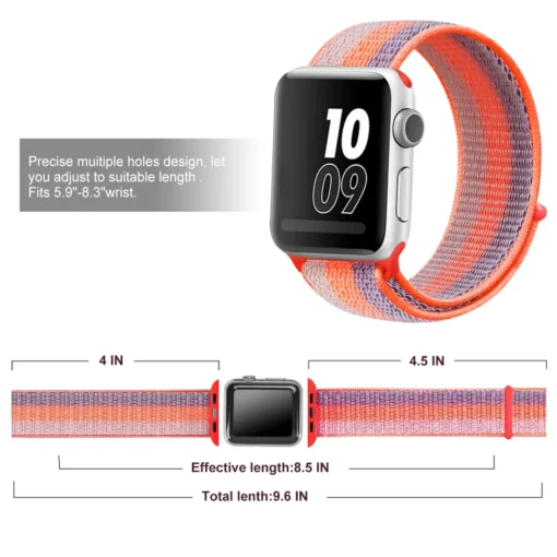 Apple Watch rihm nailon 384041mm Striped Orange Red 5