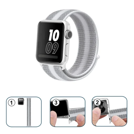 Apple Watch rihm nailon 384041mm Striped White 3