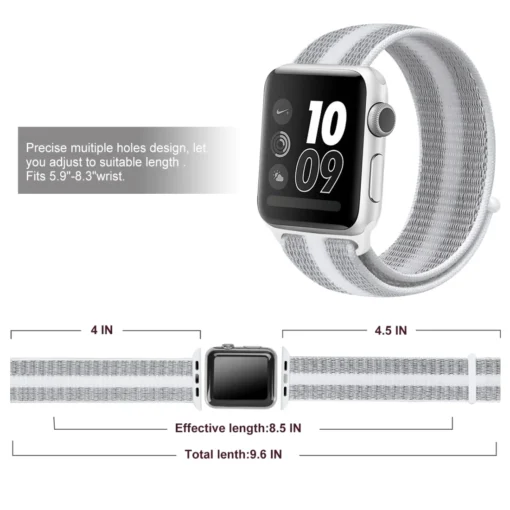 Apple Watch rihm nailon 384041mm Striped White 5