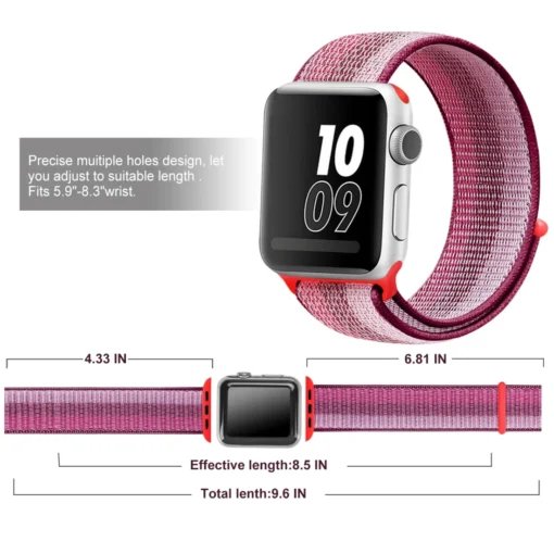 Apple Watch rihm nailon 424445Ultra Berry Color 6