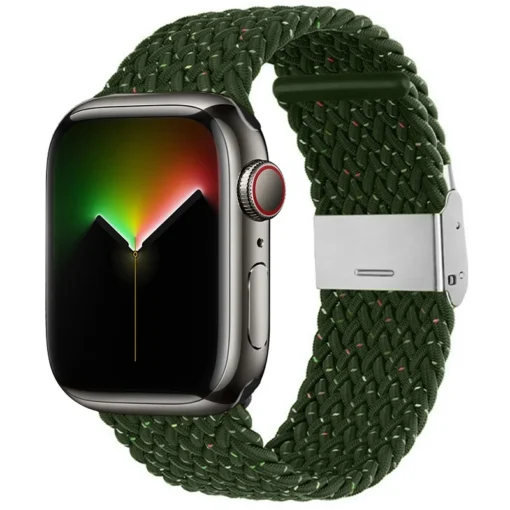 Apple Watch rihm punutud nailonist 384041mm Starlight Olive Green