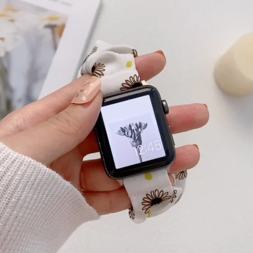 Apple Watch rihm riidest 424445Ultra White Sunflower 3