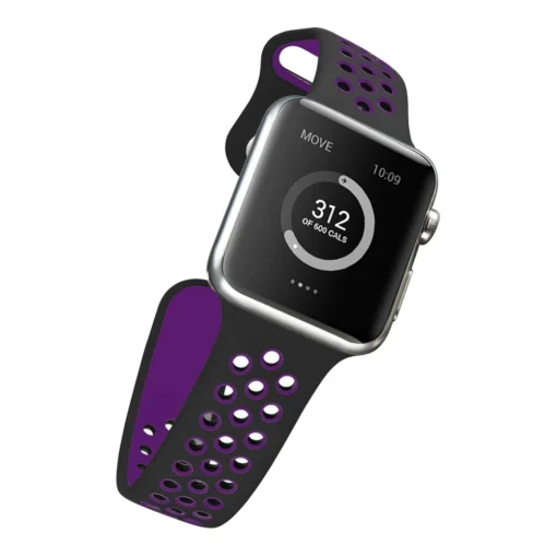 Apple Watch rihm silikoonist 424445Ultra Black Purple 2