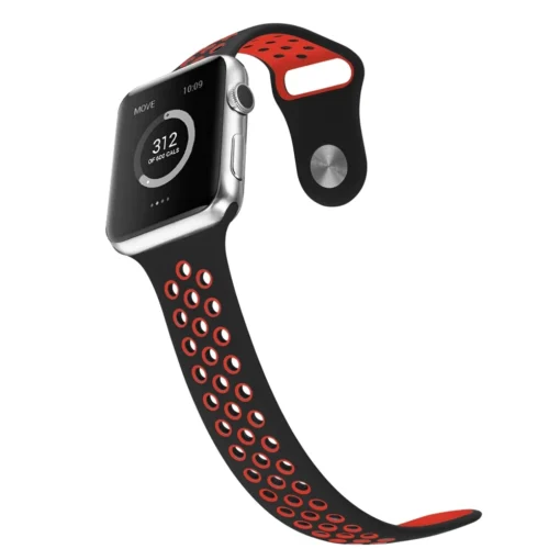 Apple Watch rihm silikoonist 424445Ultra Black Red 1