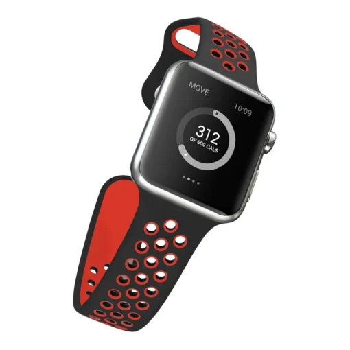 Apple Watch rihm silikoonist 424445Ultra Black Red 3