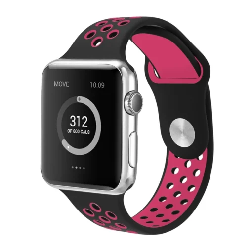 Apple Watch rihm silikoonist 424445Ultra Black Rose Red 3