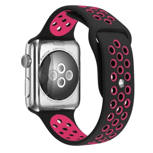 Apple Watch rihm silikoonist 424445Ultra Black Rose Red