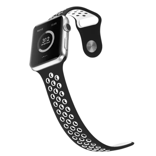 Apple Watch rihm silikoonist 424445Ultra Black White 1