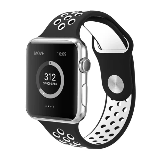 Apple Watch rihm silikoonist 424445Ultra Black White 3