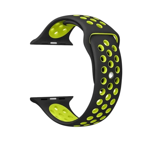 Apple Watch rihm silikoonist 424445Ultra Black Yellow 1