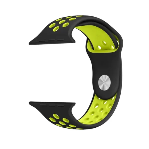 Apple Watch rihm silikoonist 424445Ultra Black Yellow 2