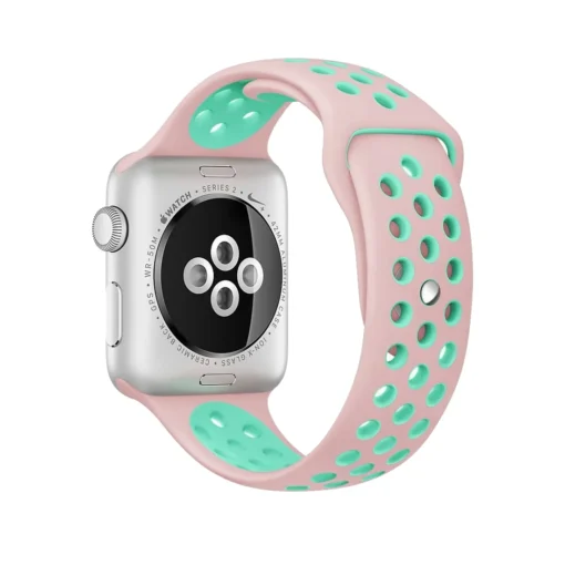 Apple Watch rihm silikoonist 424445Ultra Pink Green