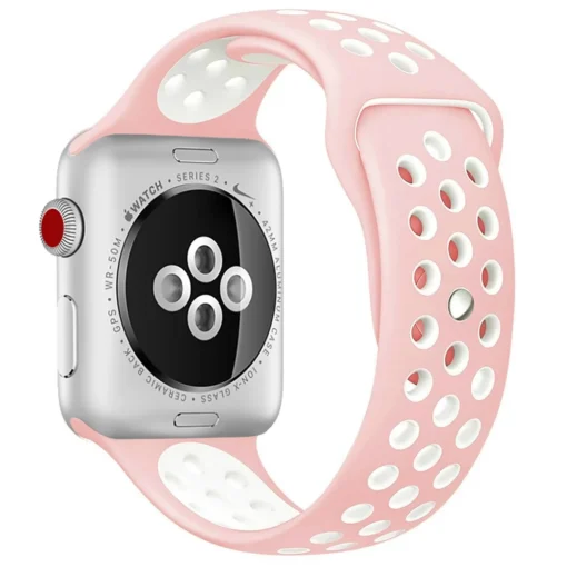 Apple Watch rihm silikoonist 424445Ultra Pink White