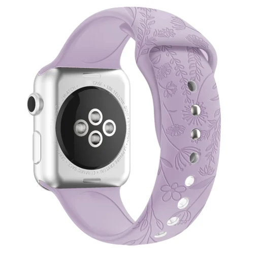 Apple Watch rihm silikoonist lillemustriga 384041mm Lavender