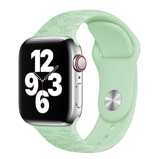 Apple Watch rihm silikoonist lillemustriga 384041mm Light Green 2