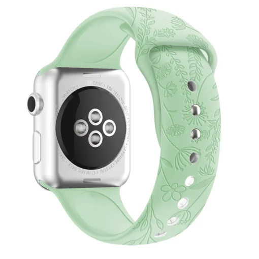 Apple Watch rihm silikoonist lillemustriga 384041mm Light Green