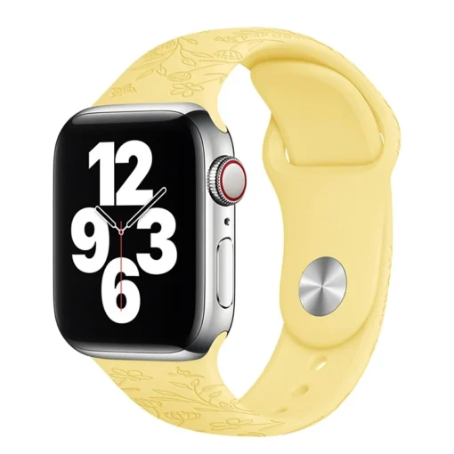 Apple Watch rihm silikoonist lillemustriga 384041mm Light Yellow 2