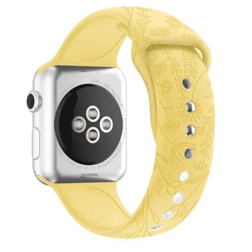 Apple Watch rihm silikoonist lillemustriga 384041mm Light Yellow