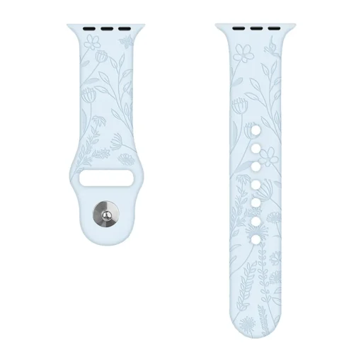 Apple Watch rihm silikoonist lillemustriga 384041mm Sky Blue 1